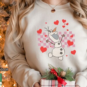 Retro Frozen Olaf Valentine Sweatshirt, Valentine Disney Frozen Sweatshirt, Cute Olaf Shirt Disney Valentines Day Shirt, Olaf Love Shirt