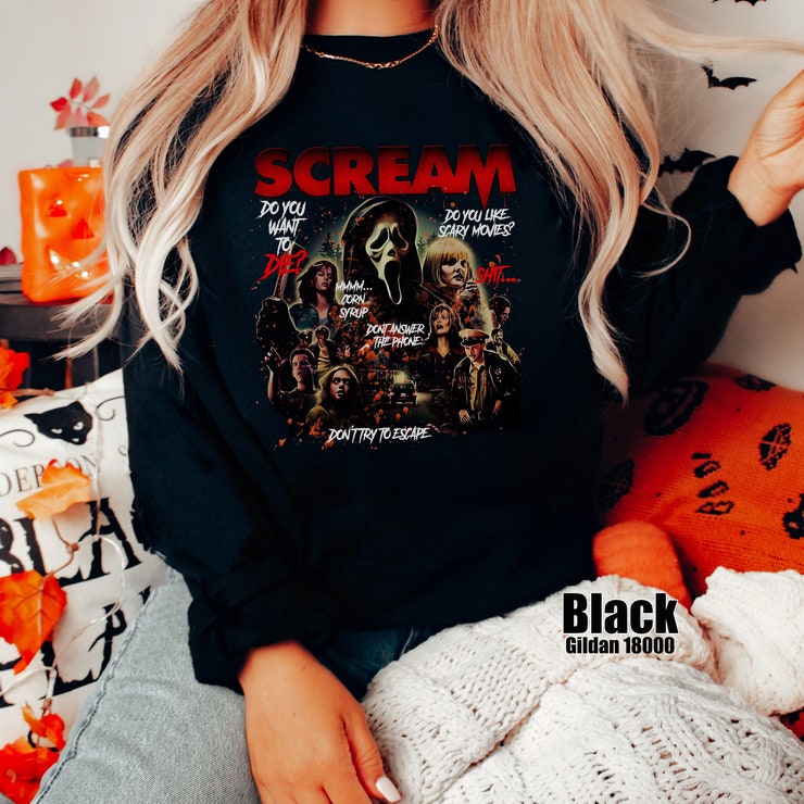 Halloween Scream Shirt, Halloween Horror Movie Comfort Colors Tshirt, Scream Ghost Face Sweatshirt, Spooky Season Shirt, Halloween Killer