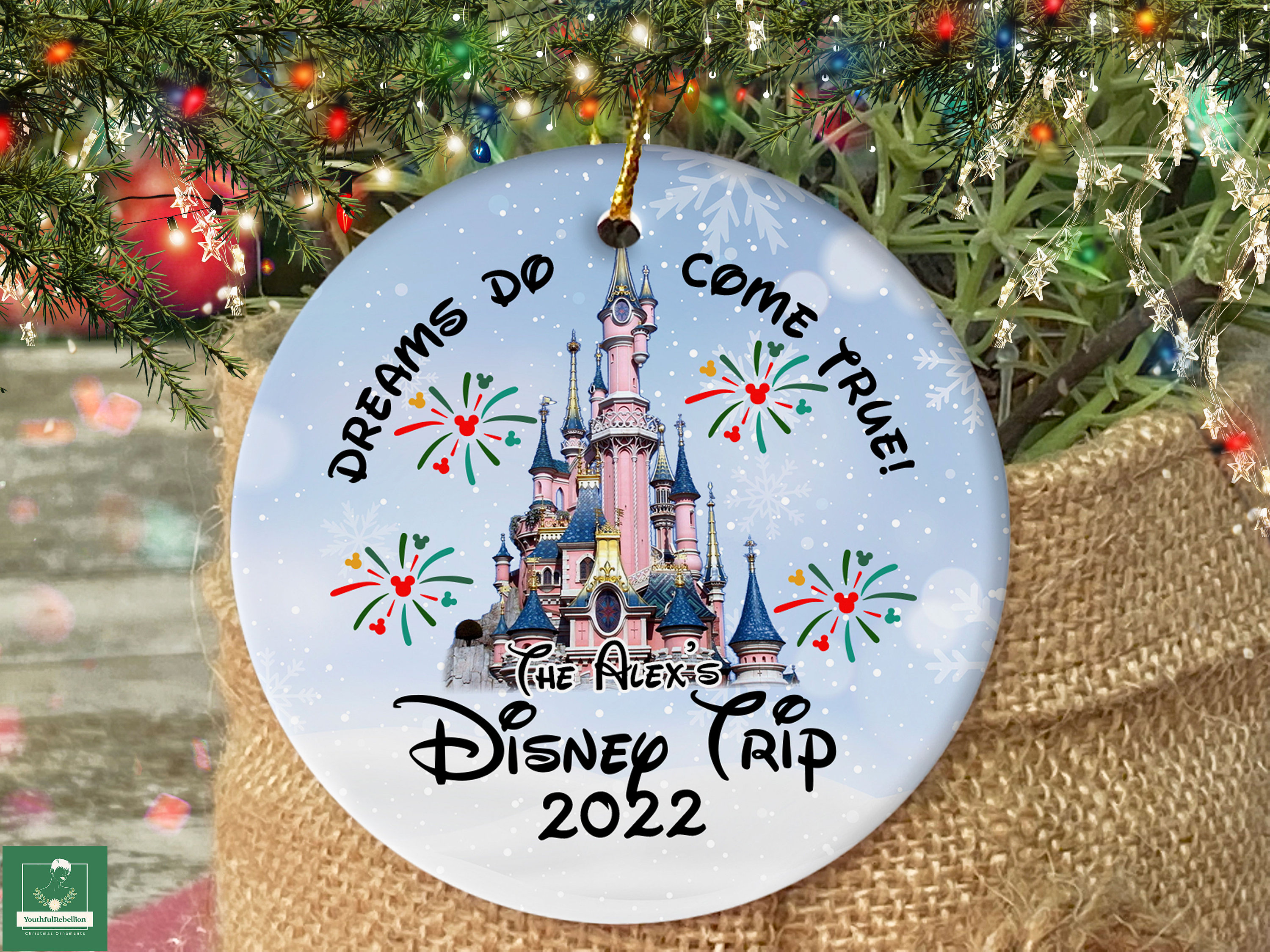 Personalized Disney Trip 2022 Ornament, Disney Vacation Ornament, Disneyland 2022 Ornament