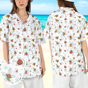 Epcot Orange Bird Hawaiian Shirt, Epcot Festival Hawaii Shirt, Flower and Garden Epcot Aloha Shirt, Orange Bird Magic Kingdom Button Shirt