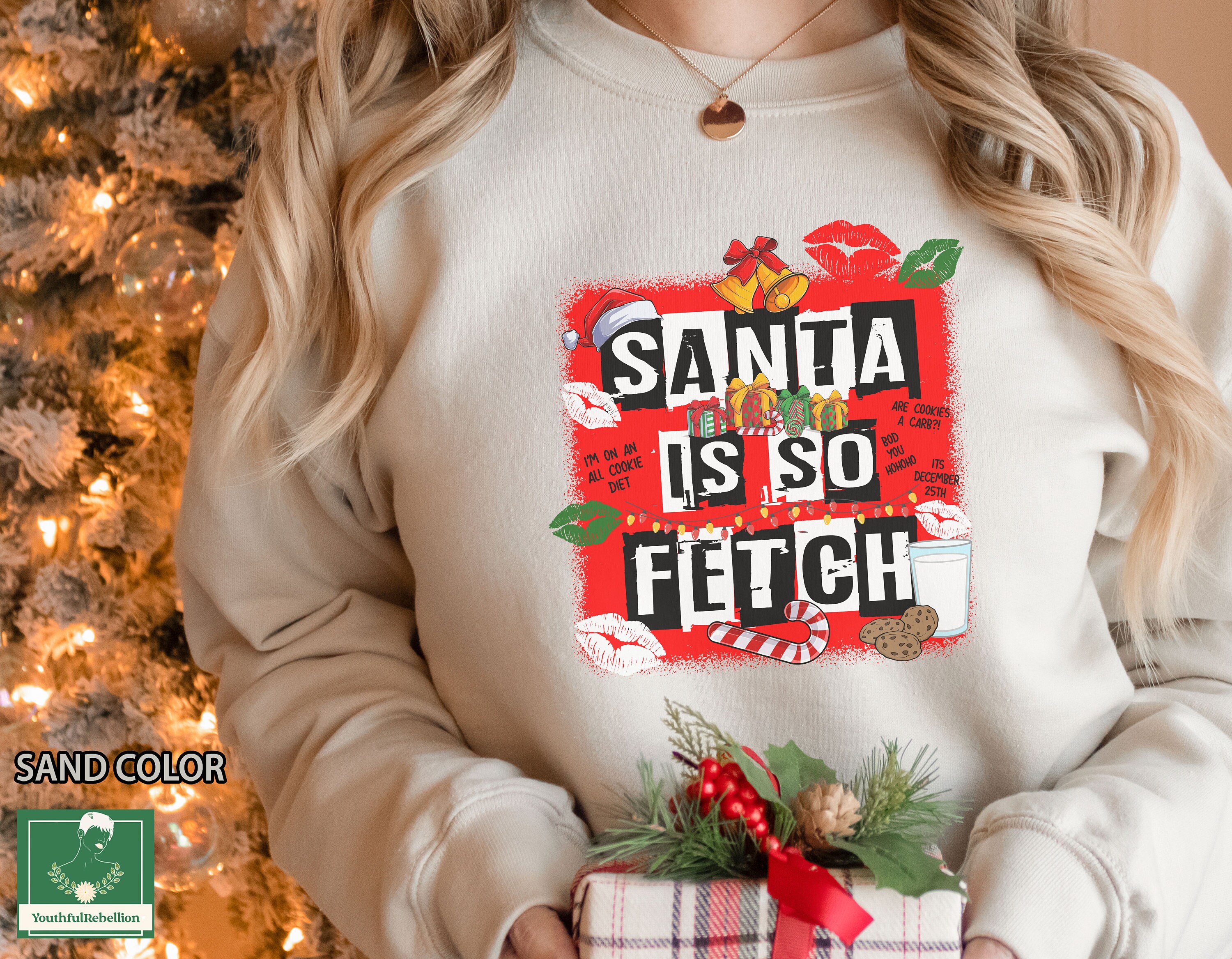 Mean Girls Jingle Bell Rock Sweater, Fetchmas Sweater for Christmas, Funny  Christmas Sweater, Y2k Humor Shirt, Thats so Fetch Crewneck 