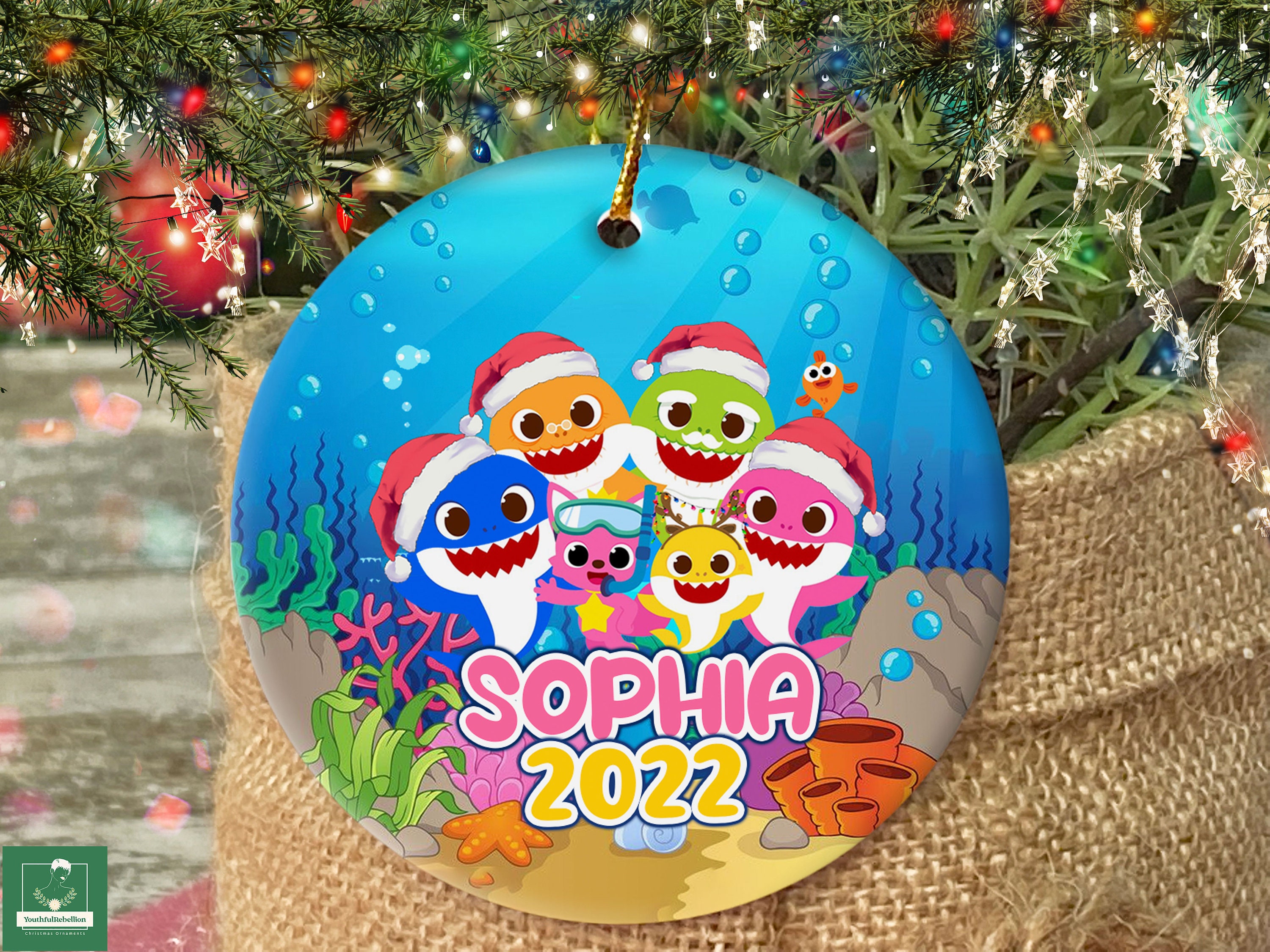 Personalized Baby Shark Christmas Ornament, 2022