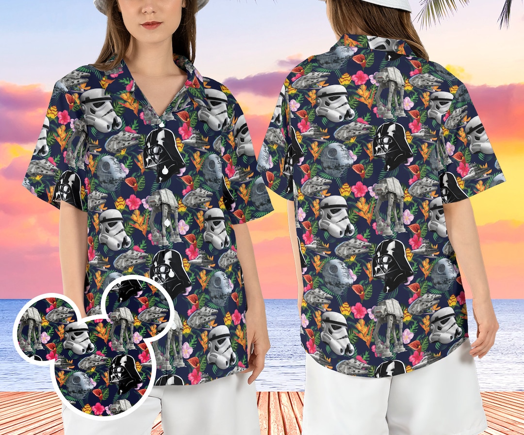 Camiseta Star Wars Tropical Vader Para Hombre - Manga Corta, Estampado Divertido, Hecho En EE.UU.