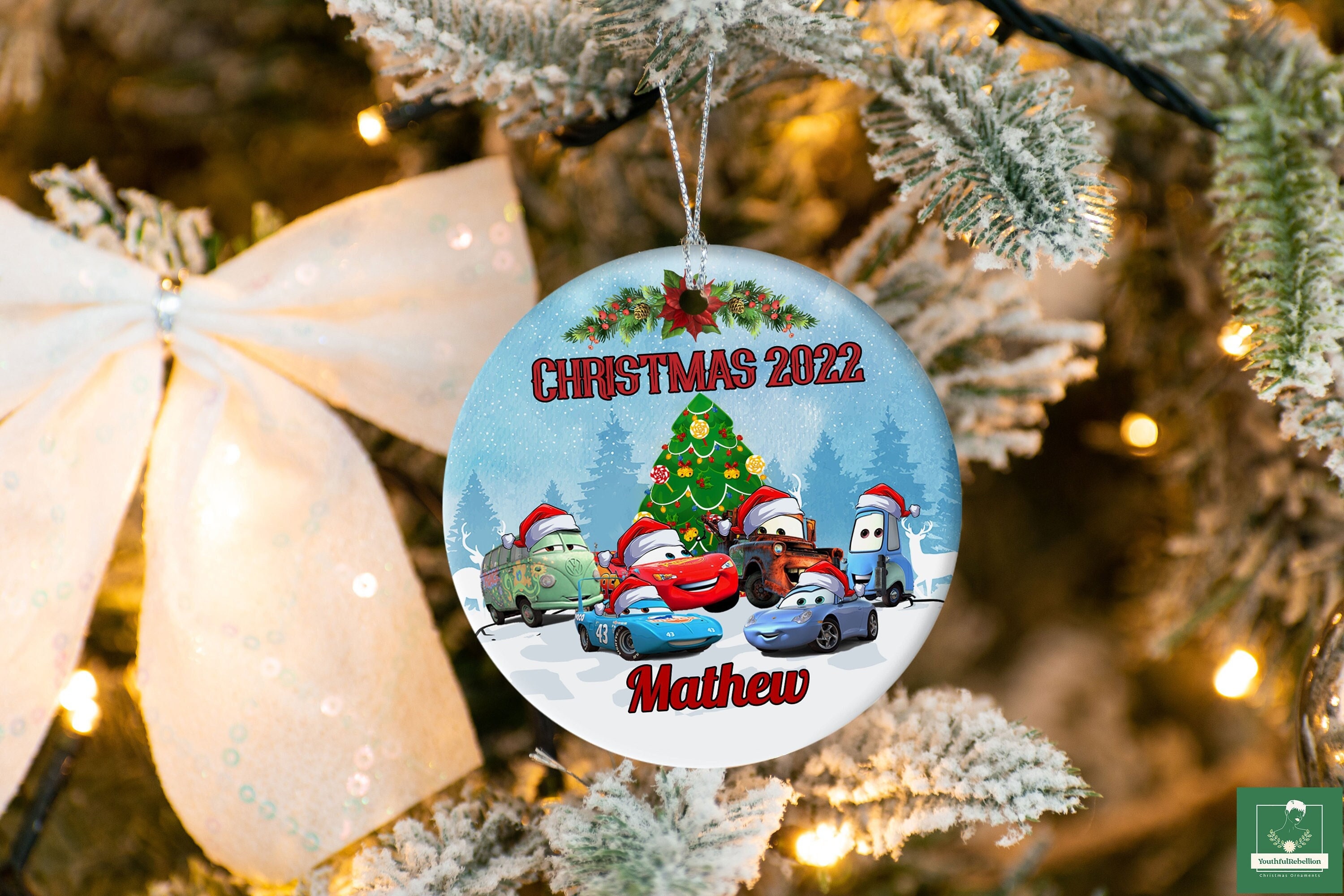 Disney Cars Christmas Ornament Personalized, Cars Ornaments sold by
