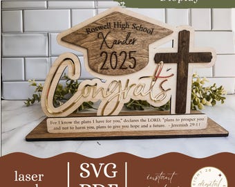 Personalized Christian Graduate Display Laser File (SVG)