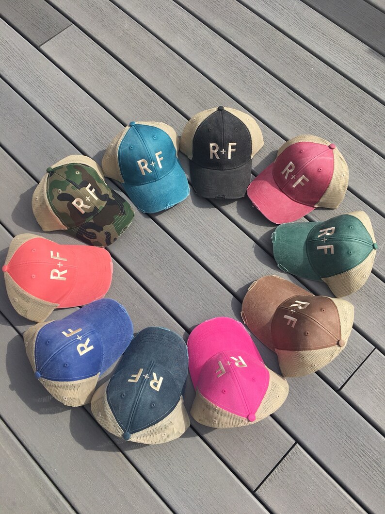 cute monogram hats