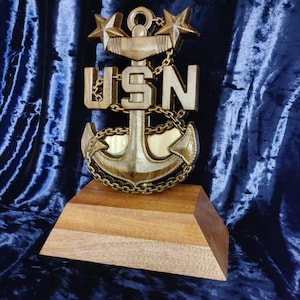 Custom Master Chief Petty Officer Anchor | Wooden Design | Navy Retirement Gift | Personalized Military Farewell Plaque | Chief Wood Art