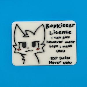 Boykisser License: Funny Furry Badge