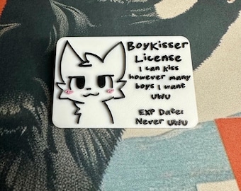 Boykisser License Pin & Badge