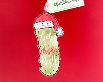 Christmas Pickle Ornament - Lucky Christmas Pickle - Pickleball Gift - German Pickle Ornament