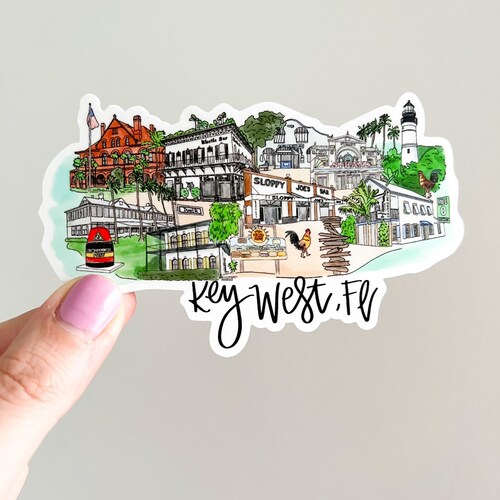 Key West Fl Skyline Sticker Etsy