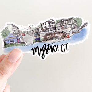 Mystic, CT Skyline Sticker