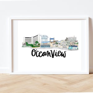 Oceanview, Norfolk Skyline Druck