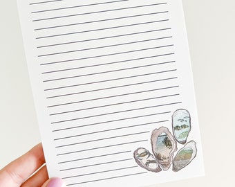 Oysters lined  5x7 notepad