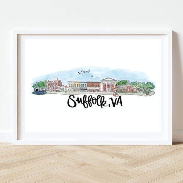 Suffolk Virginia Skyline Print