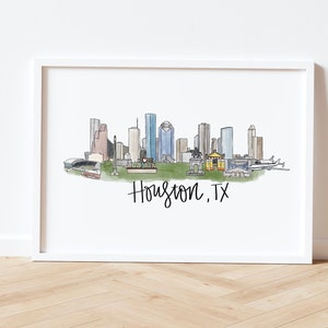 Houston, TX -Texas Skyline Print