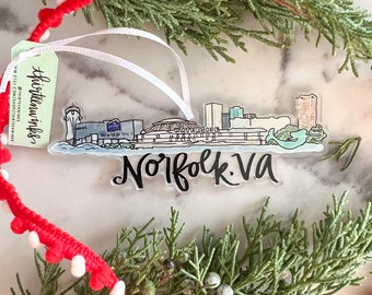 Norfolk, Virginia (VA) acrylic ornament