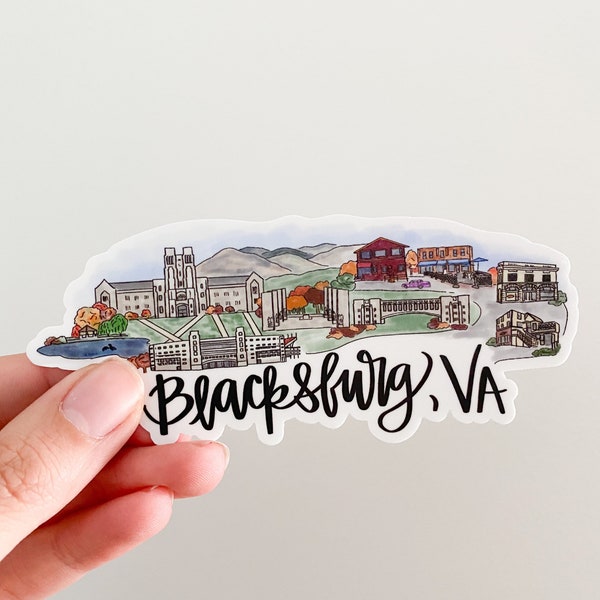 Blacksburg Virginia Skyline sticker