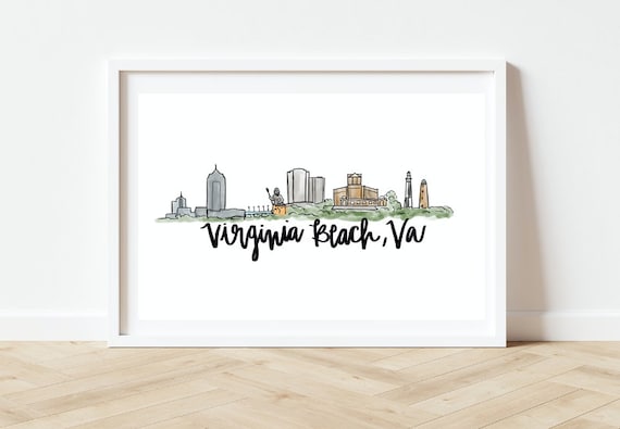 Virginia Beach Skyline Print - Etsy
