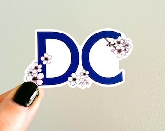 DC - Etiqueta engomada de la flor del estado del Distrito de Columbia - Flor de cerezo