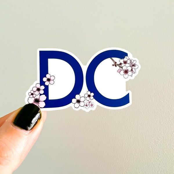 DC - District of Columbia state flower sticker - Cherry Blossom