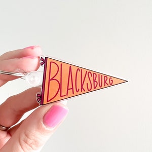 Blacksburg pennant flag acrylic keychain