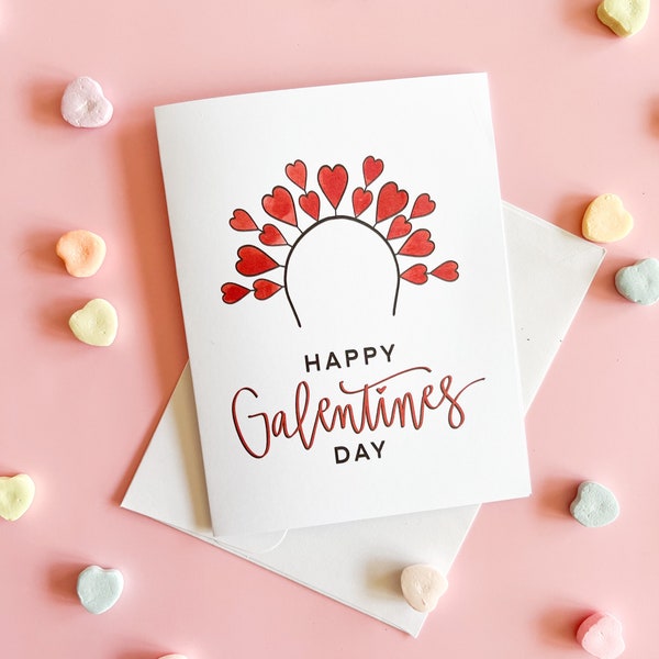 Heart tiara Galentine’s Day - Valentine’s Day card