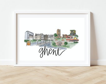 Ghent Norfolk Skyline Print