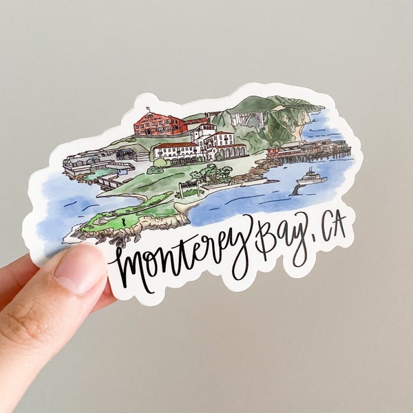 Monterey Bay California Skyline sticker