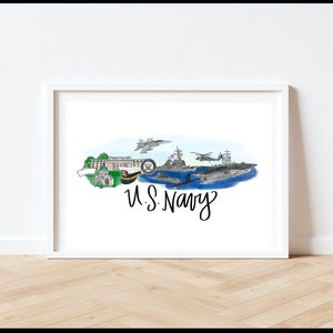 U.S. Navy Skyline Design Art Print