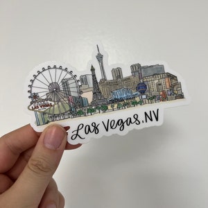 Las Vegas, NV (Nevada) Skyline sticker - Travel Sticker - Bachelorette Party Gift - Wedding Gift