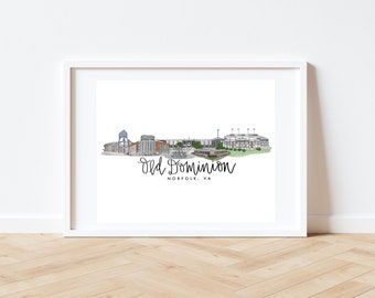 Old Dominion, Norfolk Virginie - Skyline Print