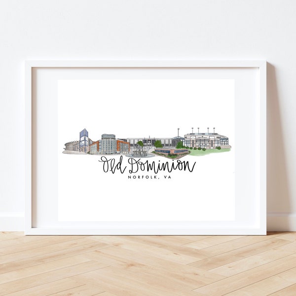 Old Dominion, Norfolk Virginia - Skyline Print