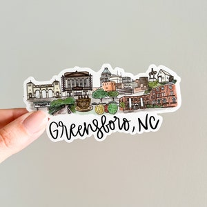 Greensboro, NC North Carolina Skyline/landmark sticker