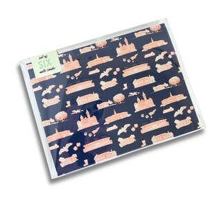 Auburn, AL Toile Print Notecard set (6) Alabama, AU