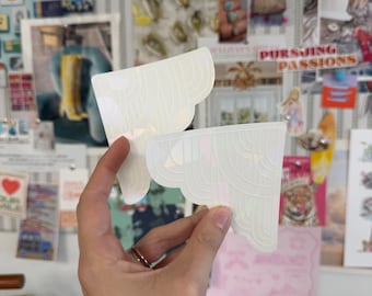 Art Deco corner design sticker suncatcher two pack!
