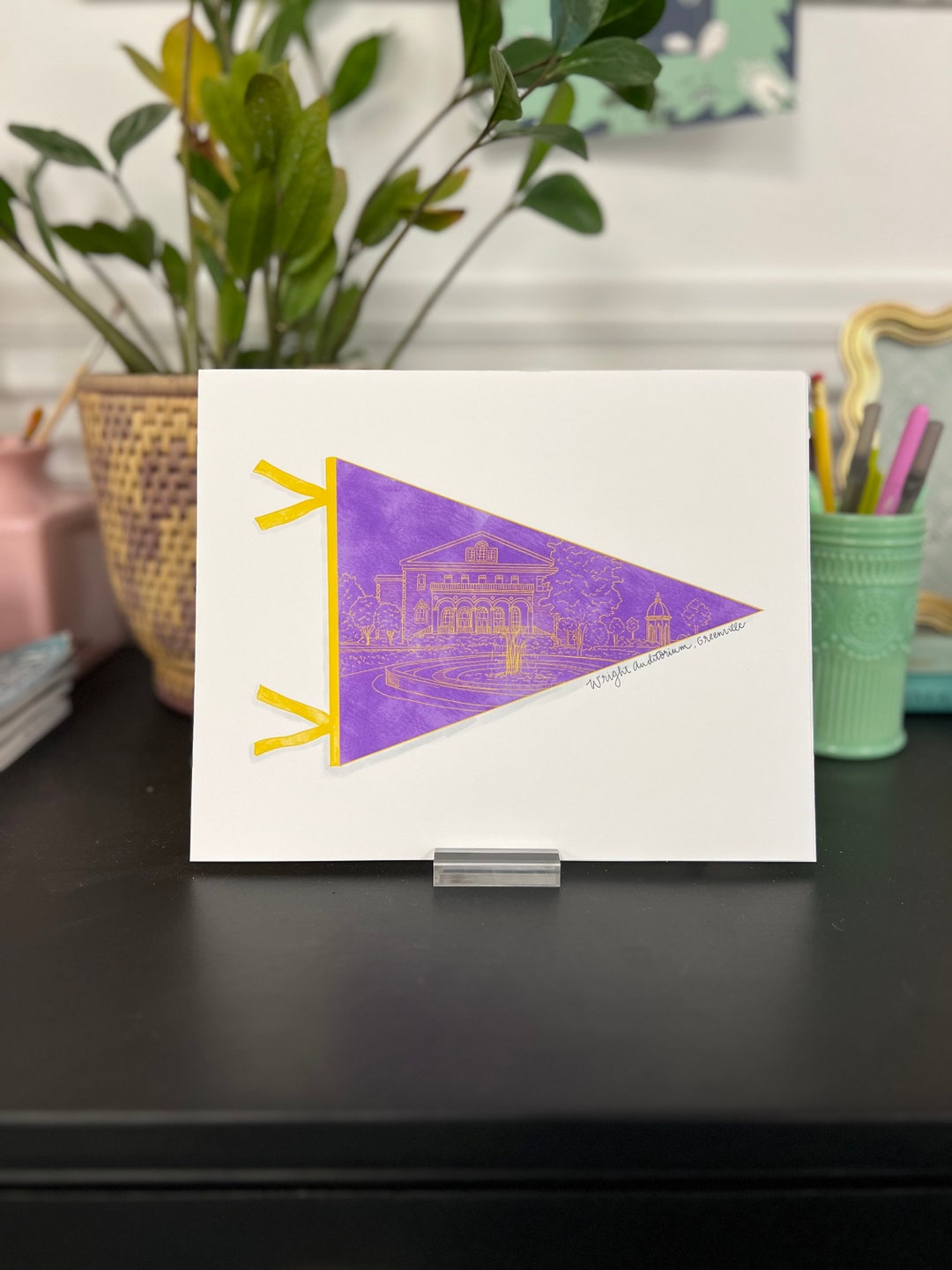 ECU- Wright Auditorium-greenville North Carolina Pennant Art Print ...