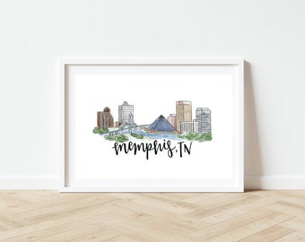 Memphis, TN Skyline Print