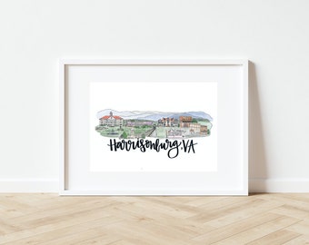 Harrisonburg Virginia Skyline Print