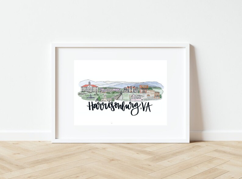 Harrisonburg Virginia Skyline Print image 1