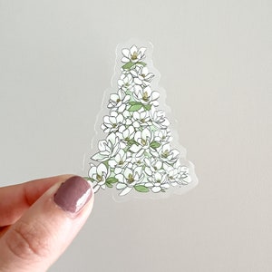Magnolia Christmas Tree water bottle sticker