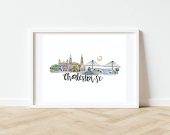Charleston Skyline Print