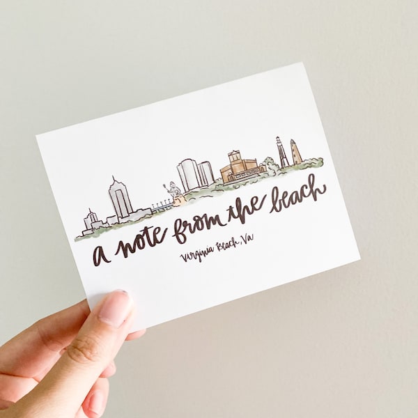 Virginia Beach greeting card -a note from the beach