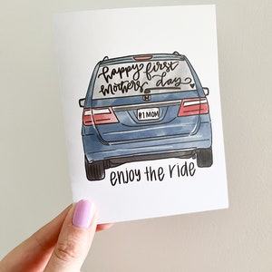 Funny First Mother&#39;s Day Card - Mom Van - Mom car - Minivan