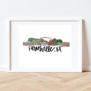 Farmville, VA (Virginia) Skyline Print