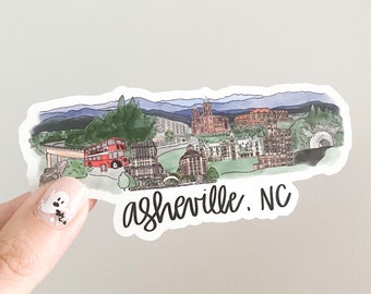 Asheville North Carolina Skyline sticker