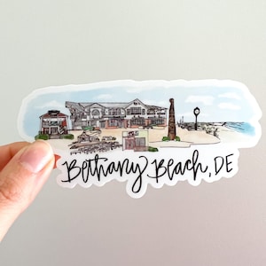 Bethany Beach DE (Delaware) Skyline sticker
