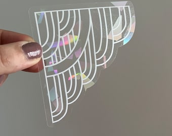 Art Deco corner design sticker suncatcher