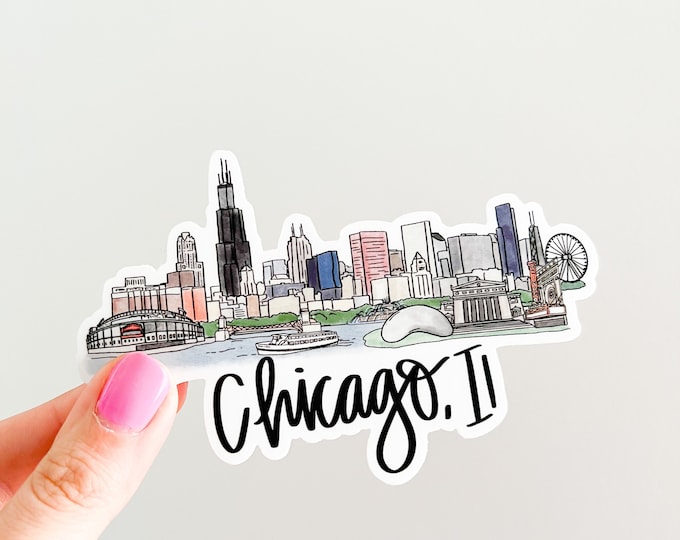 Chicago IL (Illinois) Skyline sticker