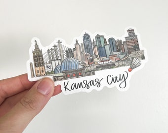 Kansas City Skyline Sticker, Missouri ,chiefs, royals ,Kansas